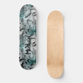 Skateboard Illustration Blue Grafitti Swag avec typographie (Recto)