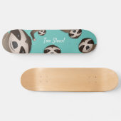 Skateboard Illustration d'animal Turquoise de Sloth Too Lent (Horz)