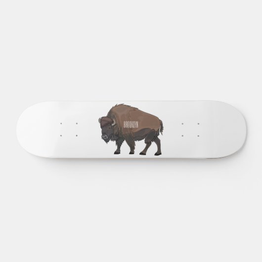 Skateboard Illustration de bison (Horz)