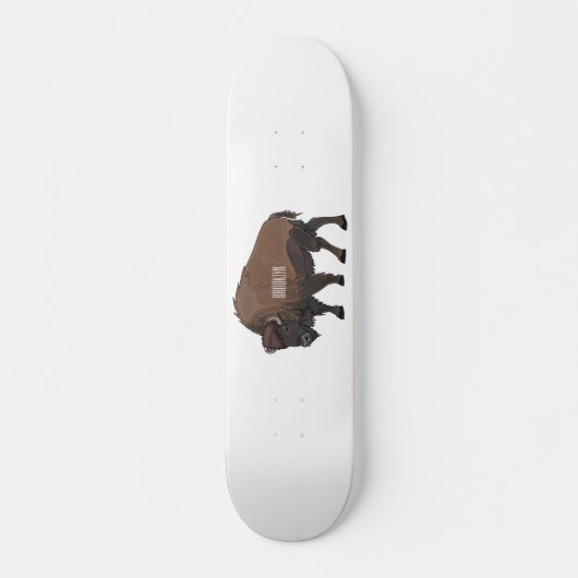 Skateboard Illustration de bison (Devant)