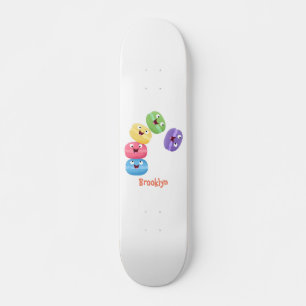 Skateboard Illustration de caricature de macarons marrant mig