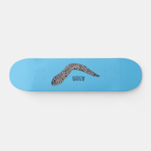 Skateboard Illustration de caricature de murène tachetée