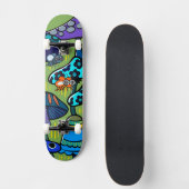 Skateboard Illustration de champignon coloré  (Recto)