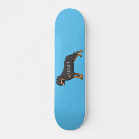 Skateboard Illustration de chien Rottweiler (Devant)