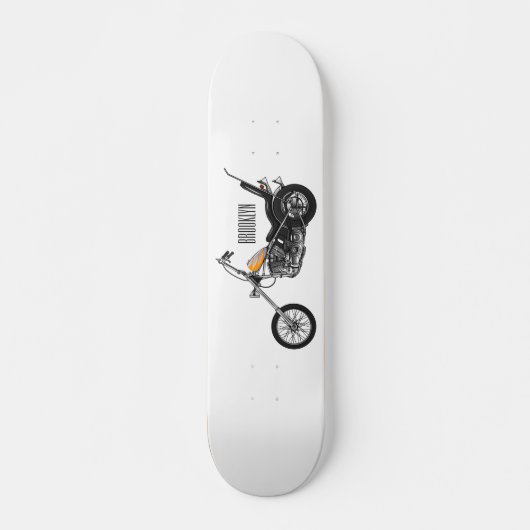 Skateboard Illustration de Chopper Motorcycle 1950 (Devant)