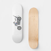 Skateboard Illustration de Chopper Motorcycle 1950 (Recto)