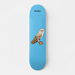 Skateboard Illustration de chouette effraie de dessin animé