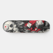 Skateboard Illustration de crâne et de dés de Dark Fantasy (Horz)