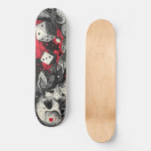 Skateboard Illustration de crâne et de dés de Dark Fantasy (Recto)