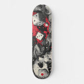 Skateboard Illustration de crâne et de dés de Dark Fantasy (Recto)