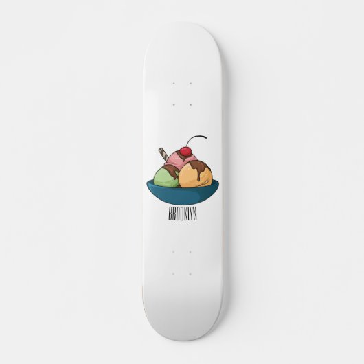 Skateboard Illustration de crème glacée (Devant)
