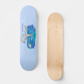 Skateboard Illustration de dauphins heureux adorables (Recto)