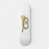 Skateboard Illustration de dessin animé Bugle (Devant)