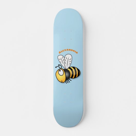 Skateboard Illustration de dessin animé d'abeilles joyeux (Devant)