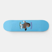 Skateboard Illustration de dessin animé de cheval de trait Cl (Horz)