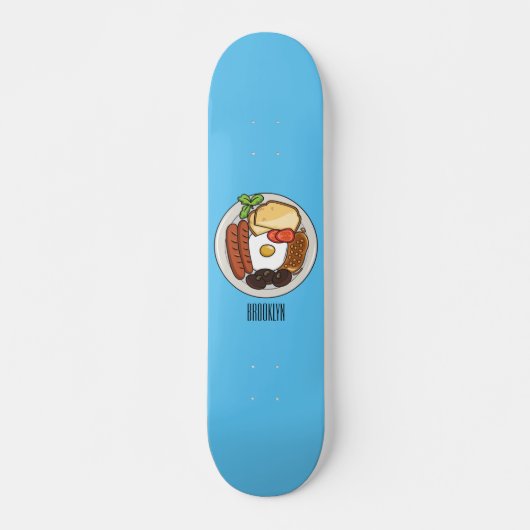 Skateboard illustration de dessin animé de petit déjeuner ang (Devant)