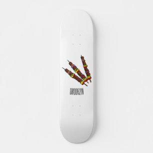 Skateboard Illustration de dessin animé Kebab ou kabob