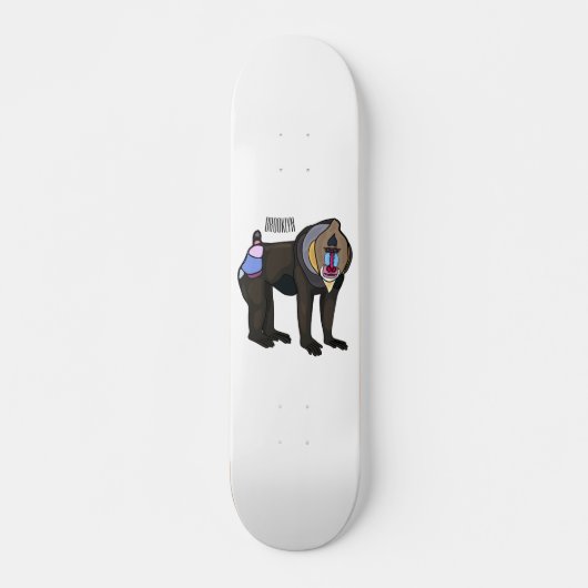 Skateboard Illustration de dessin animé Mandrill (Devant)