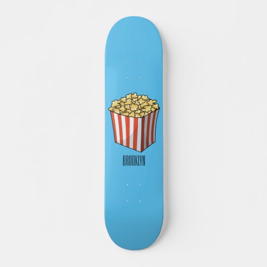 Skateboard Illustration de dessin animé Popcorn (Devant)
