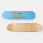 Skateboard Illustration de dessin de phoque éléphant (Horz)