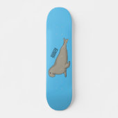 Skateboard Illustration de dessin de phoque éléphant (Devant)
