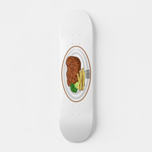 Skateboard Illustration de dessin de steak (Devant)