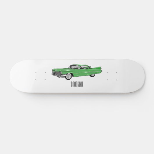 Skateboard Illustration de dessin de voiture classique 1959 (Horz)
