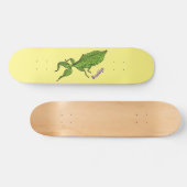 Skateboard Illustration de dessin d'insecte des feuilles vert (Horz)