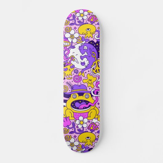 Skateboard Illustration de dessin mignon (Recto)