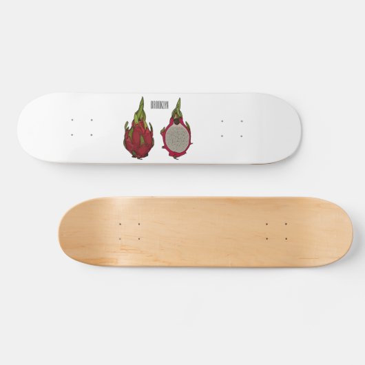 Skateboard Illustration de dragon fruit (Horz)