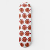 Skateboard Illustration de fleur sauvage rouge rustique | Des (Recto)