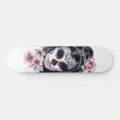 Skateboard Illustration de fleurs de fleurs de crâne de sucre (Horz)