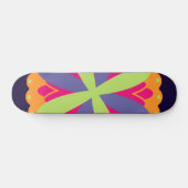 Skateboard Illustration de formes florales orange (Horz)