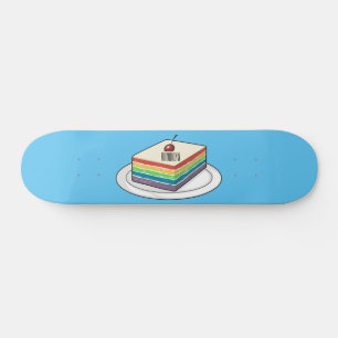 Skateboard Illustration de gâteau arc-en-ciel