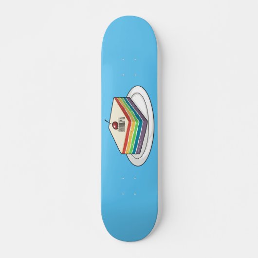 Skateboard Illustration de gâteau arc-en-ciel (Devant)