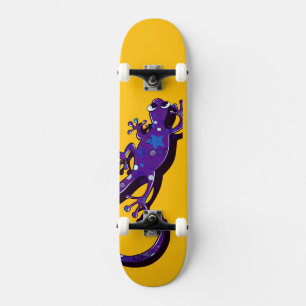 Skateboard Illustration de Gecko Coloré Lézard Minimaliste