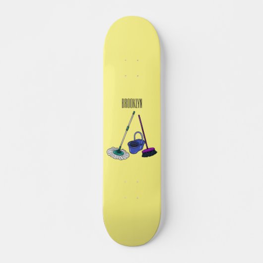 Skateboard Illustration de la bande dessinée Broom & mop (Devant)