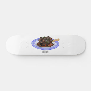 Skateboard Illustration de la caricature de l'agneau braisé