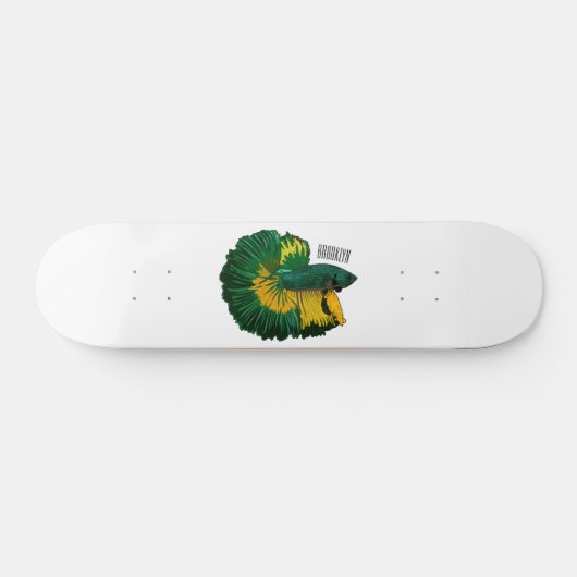 Skateboard Illustration de la caricature de poisson de combat (Horz)