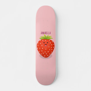 Skateboard Illustration de la fraise Cute kawaii