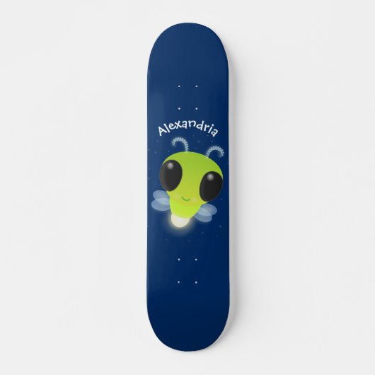 Skateboard Illustration de la luciole vert mou (Devant)