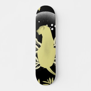 Skateboard Illustration de la lune sauvage d'animal sauvage d