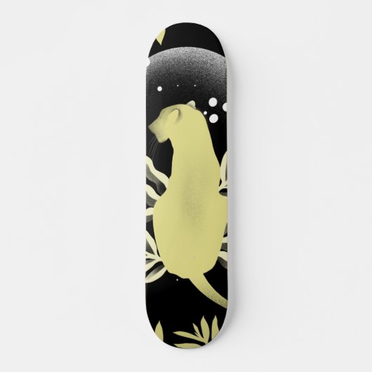 Skateboard Illustration de la lune sauvage d'animal sauvage d (Devant)