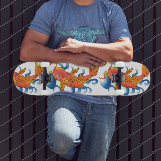Skateboard Illustration de la nage Koi Fish (Extérieur 3)