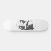Skateboard Illustration de la nuit du chat de jour - Choisir  (Horz)