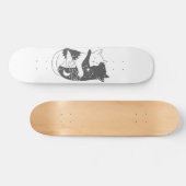 Skateboard Illustration de la nuit du chat de jour - Choisir  (Horz)