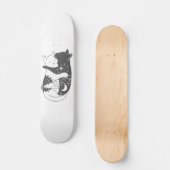 Skateboard Illustration de la nuit du chat de jour - Choisir  (Recto)