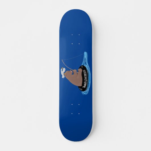 Skateboard Illustration de la pêche de l'ourson mou (Devant)