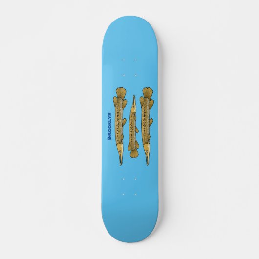 Skateboard Illustration de l'alligator garfish (Devant)
