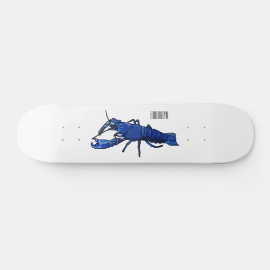 Skateboard Illustration de l'écrevisse marron bleu (Horz)